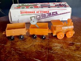 Vintažinis prisukamas traukinukas, veikiantis