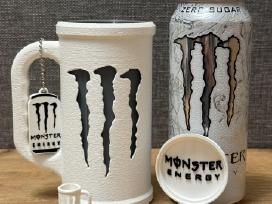 Monster Energy skardinės Dėklas Puodelis-rinkinys