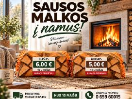 Skelbimo 'Sausos malkos maišeliuose - pristatymas į namus' paveikslėlis