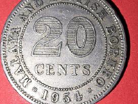 Malaja ir Borneo 20 centų 1954