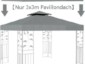 Pavėsinės stogas 3x3m vandeniui atsparus