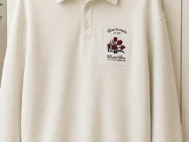 Zara kreminis medvilninis džemperis - bliuzonas