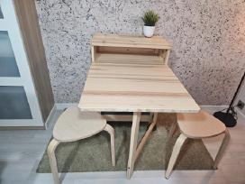 Ikea medinis stalas + Ikea medinės kėdės