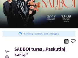 Sadboi turas „Paskutinį kartą“ 2 bilietai