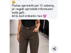 Nauji rudi Momfit džinsai