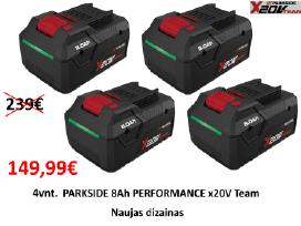4vnt. Parkside 8ah Performance naujo dizaino