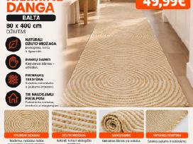 Zoninės kiliminės dangos Balta 80 x 400 cm Džiutas