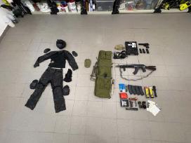 Airsoft komplektas: E&l Ak, Desert Eagle, apranga