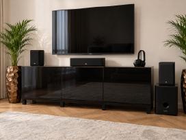 Ikea Best TV komoda – juodas stiklas, Push