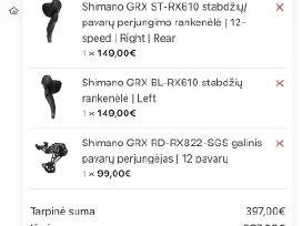 Shimano GRX Rx610/822 komplektas