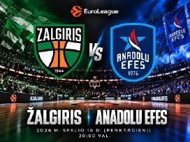 Žalgiris - Anadolu Efes 3 bilietai Sidabrinė zona