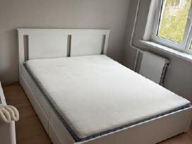 Balta lova 160 200 cm su Ikea čiužiniu