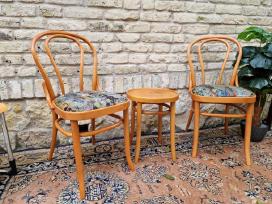 Vintažinės mid century Thonet st.kėdės ir taburetė