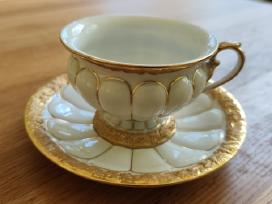 Meissen x-form arbatos puodelis su lėkštute