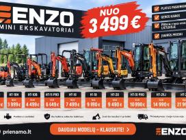 Enzo mini ekskovatoriai nuo 3499 eur