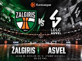 Žalgiris - Asvel 4 bilietas 100€ (Ramirent)
