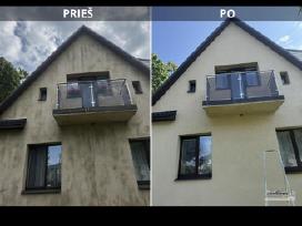 Fasadų ir trinkelių plovimas Kaune Softwash
