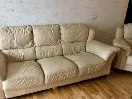 Dovanojame naturalios odos sofa ir foteli Vilnius