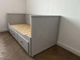 Hemneskušetės rėmas su 3 stalčiais, pilka, 80x20