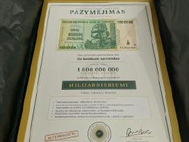 1 mlrd. Zimbabvės dolerių banknotas – dovana