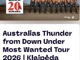 Parduodu 2 bilietus į „australias Thunder"10.27d