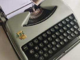 Skelbimo 'Veikianti 1950- 1960- ųjų Abc rašomoji mašinėlė' paveikslėlis