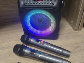 Skelbimo 'K9-m karaoke kolonėlė su 2 mikrofonais' paveikslėlis