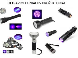 Ultravioletiniai Uv prožektoriai ir žibintuvėliai