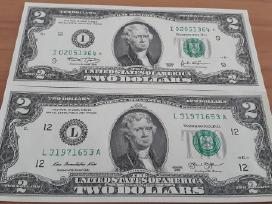 2 dolerių kupiūros Unc