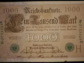 1000 Vokietijos markių. 1910m. žali spaudai.
