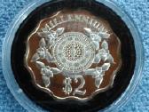 Moneta, Cayman islands, 2000 m. 2 dollars, Ag