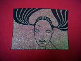 Raudonas megztinis (golfas) su paveikslėliu - nuotraukos Nr. 2