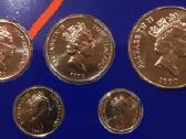 Monetos New Zealand 1990m. 5 vnt. cu-ni - nuotraukos Nr. 4