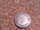 Moneta.5 pfennig 1910m