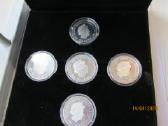 UK 2015 metu sidabro 5 monetu rinkinys -one crown