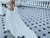 Prabangi dramblio kaulo spalvos vestuvinė suknelė - nuotraukos Nr. 4