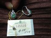Sidabriniai auskarai su smaragdais beriliais 1ct