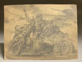 1944 m. vokiečių kareivio piešinys 2. Motociklai - nuotraukos Nr. 4