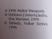 Walter Wangerin Dievo knyga 1998 m / romanas - nuotraukos Nr. 10