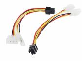 Kabeliukai 2 molex-6pin ir molex-2 sata