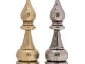 Metaliniai šachmatai su odine žaidimo lenta - nuotraukos Nr. 20