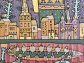 Tomas Rudokas "Angelas virš miesto". Šilkas. 40x80 - nuotraukos Nr. 4
