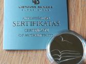 Sidabrinė moneta 5€, skirta literatūrai, 2015 m. - nuotraukos Nr. 2
