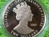 Moneta E.caribbean S. 2003m, 2 dollars, 2oz, cu-ni - nuotraukos Nr. 2