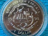 Moneta Liberia 1993m. 1 dollar, cu-ni - nuotraukos Nr. 2