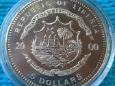 Moneta Liberia 2000m. 5 dollars, cu-ni - nuotraukos Nr. 2