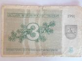 1991 metų 3 talonai