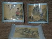 3 Japoniški ''woodblock prints'' paveiksliukai