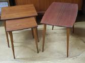 Vintažinių mid century tikmedžio staliukų trio - nuotraukos Nr. 4