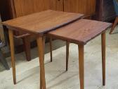 Vintažinių mid century tikmedžio staliukų trio - nuotraukos Nr. 6